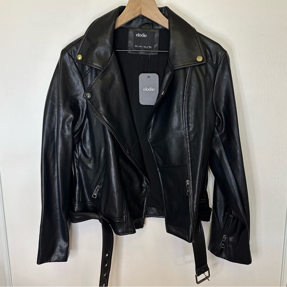 Elodie Jackets & Blazers - Elodie Faux Leather/Vegan Moto Jacket